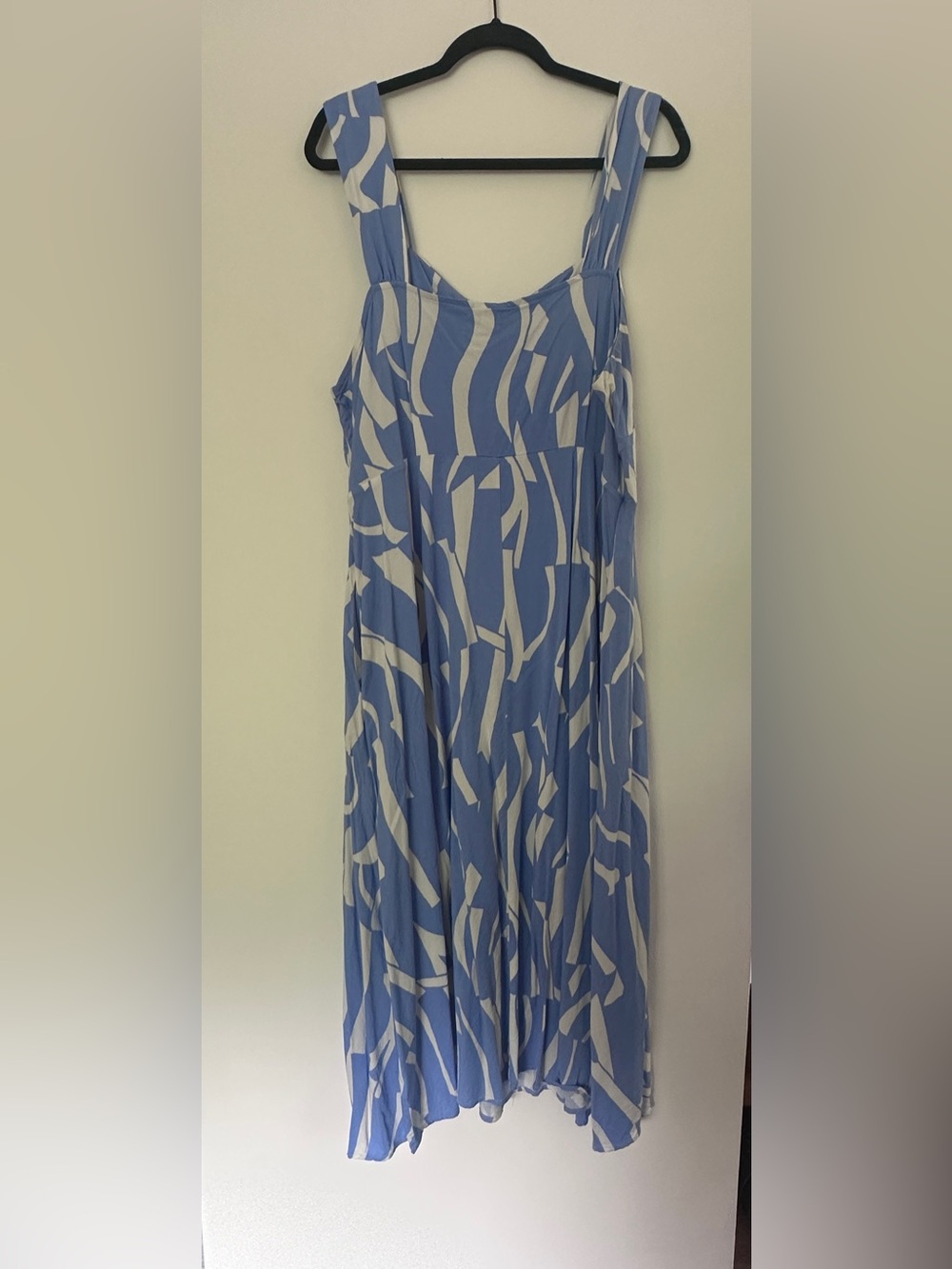 Blue & White Sleeveless Button-Front Summer Dress - Picture 2 of 2